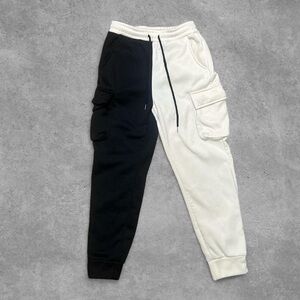 Black and White Cargo Joggers